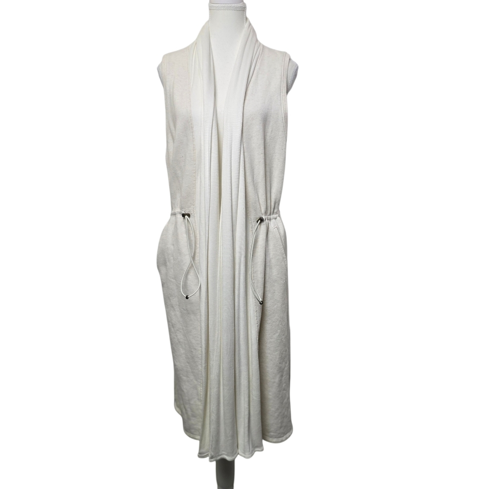 Anthropologie Saturday Sunday Avasa Cream Duster Cardigan Sz M Long Open Front